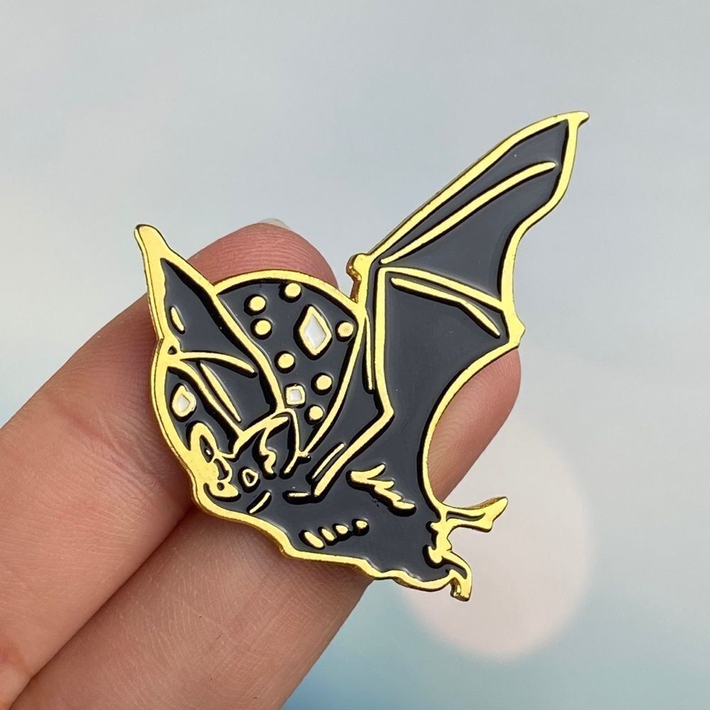 Cosmic Metallic Bat Enamel Pin/ Brooch Lapel